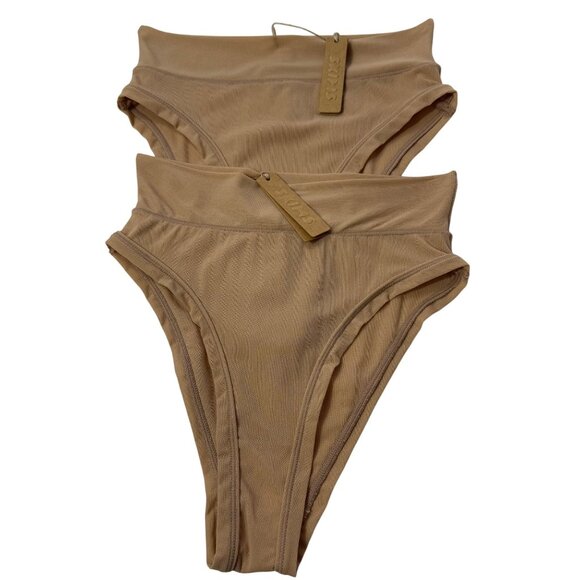 SKIMS Summer Mesh Brief Lot of 2 Clay XS - Picture 1 of 11